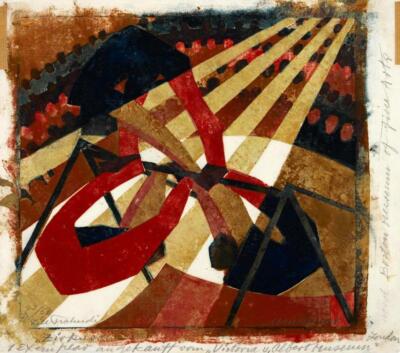 The Circus [Linocut] : Lill Tschudi Circa 1932 Archival Quality  Art Print 