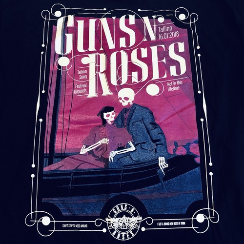 T-shirt Guns N Roses Tallinn Estonie Europe édition limitée imprimé 16/7/2018 XL - Photo 1/8