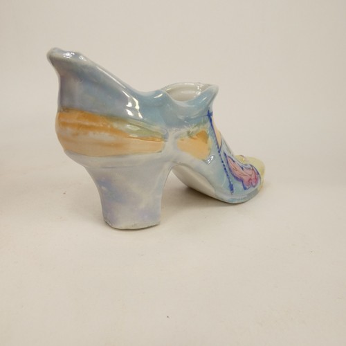 Scarpa stivaletto porcellana giapponese vintage raro fiori e foglie 5" ADK0Y - Foto 8 di 15