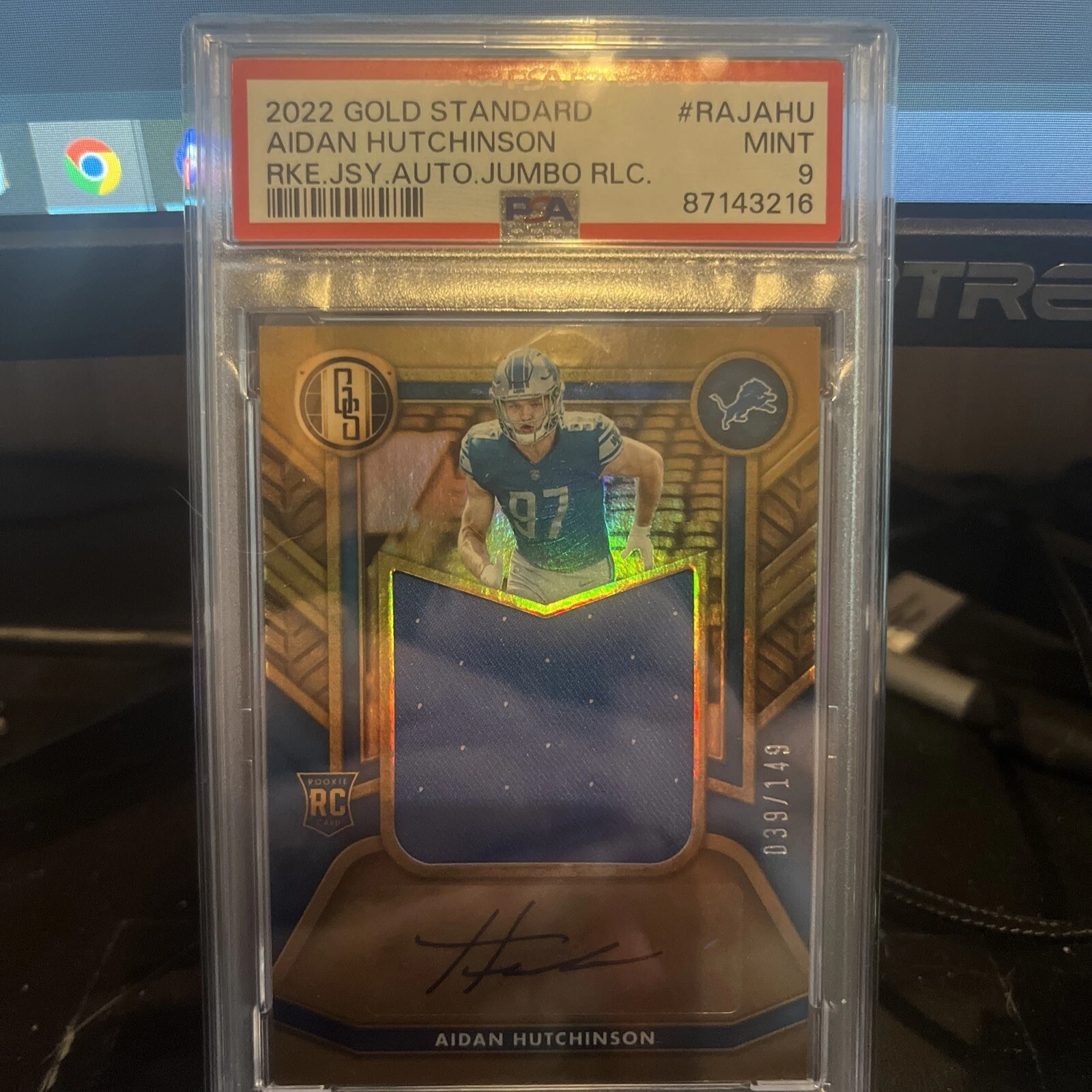 Aidan Hutchinson Panini Gold Standard Rookie Jersey Autographs Jumbo Relics #RAJAHU Base