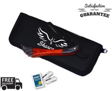 Barber Shaving Razor New Steel Handle Straight Edge Folding Knife with 10 Blades