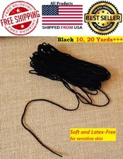 1/8" 3mm Round Soft Elastic Cord Band BLACK DIY Sewing Trim String 10 Yards