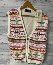 Eagles Eye Sweet Whispers Sweater Womens XL Vintage 90’s NWT Hand Knitted