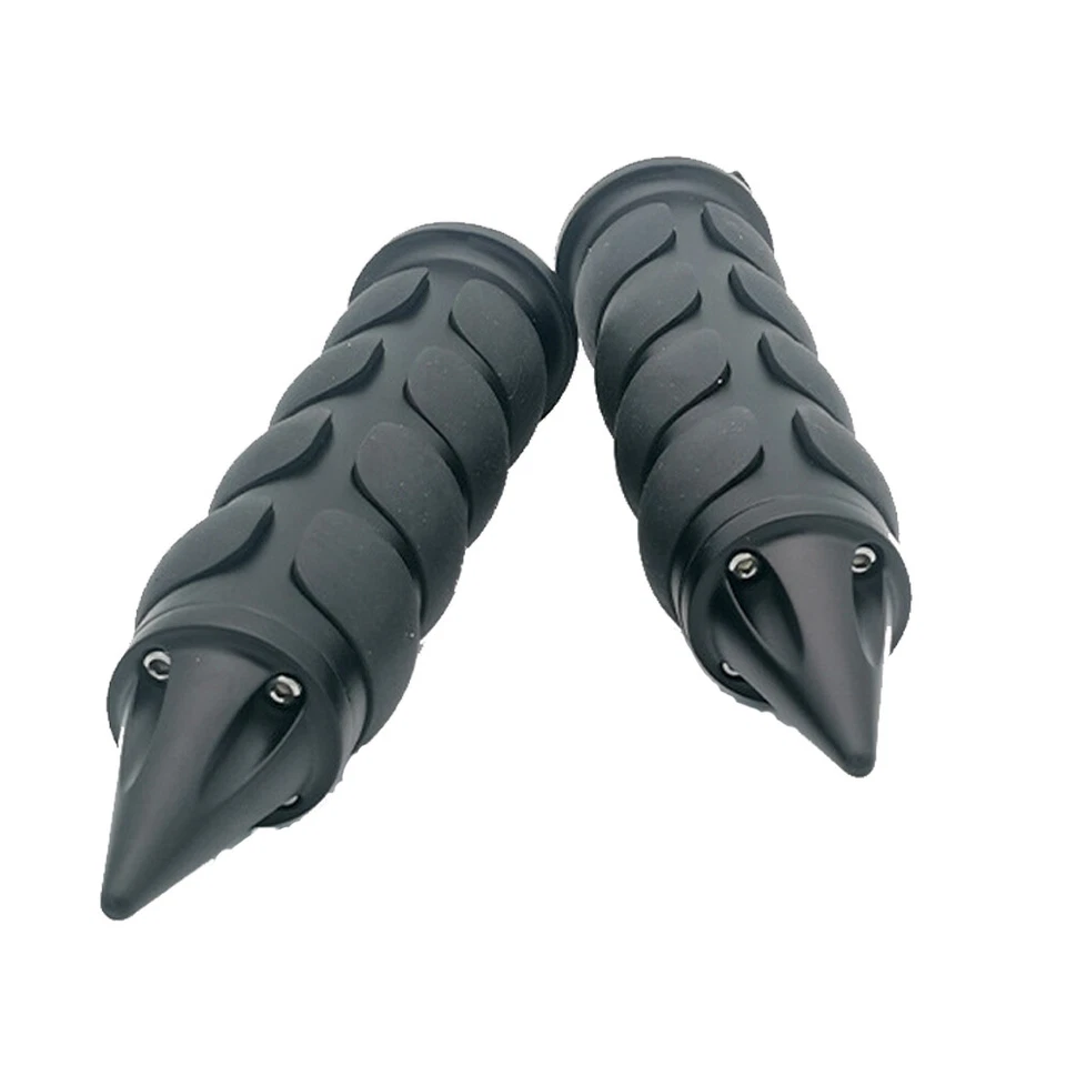 Empuñaduras de extremo de manillar de motocicleta de 1" para perro grande Ridgeback Wolf Blackline CVO Foto 3 de 4