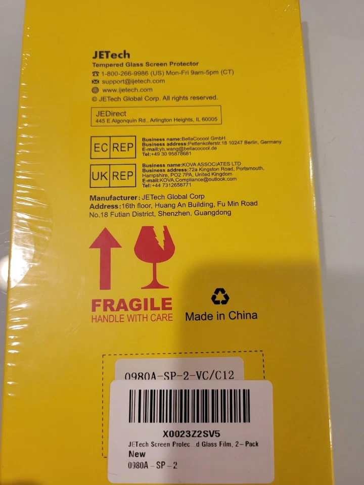 Protector de pantalla JETech para iPhone 4 película de vidrio templado paquete de 2 Foto 3 de 3