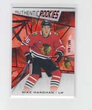 21/22 SP Game Used Chicago Blackhawks Mike Hardman Red RC card #146 Ltd #178/205