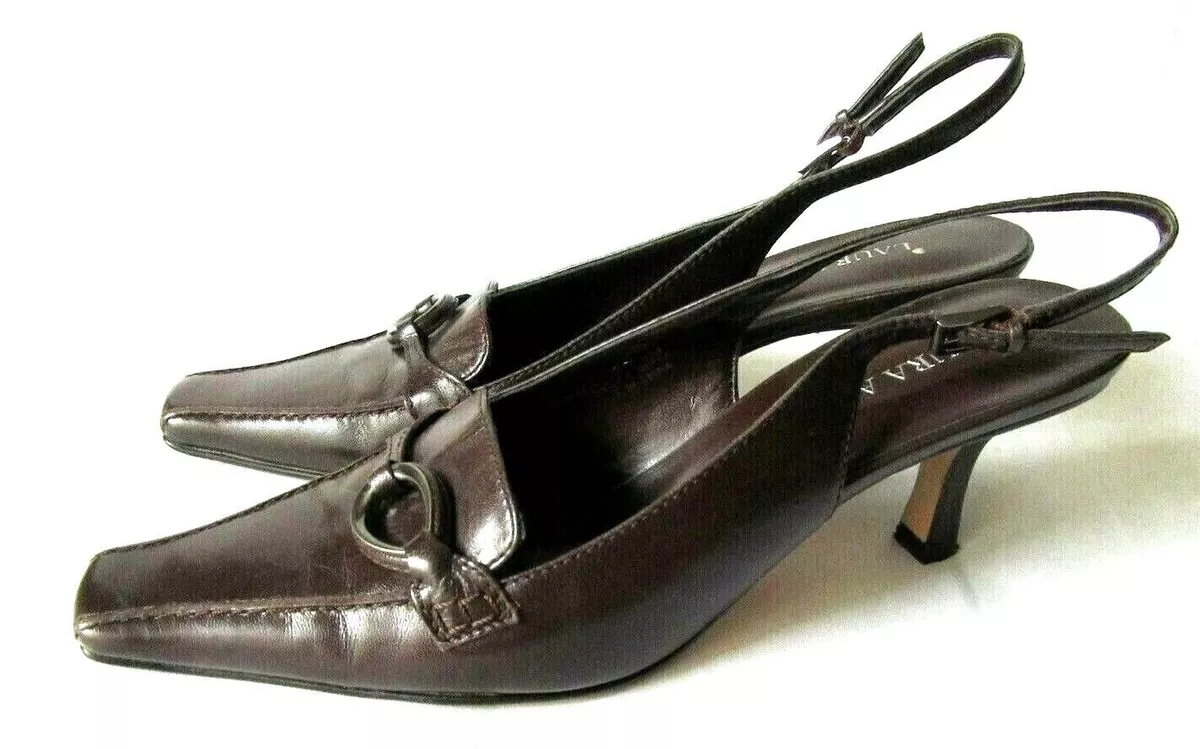 Silver slingbacks cheap low heel