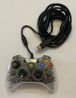 XBOX 360 Afterglow Wired Clear Video Game Controller Model PL-3702 Clear
