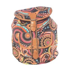 Multicolor Boho Paisley Print Drawstring Backpack NWOT