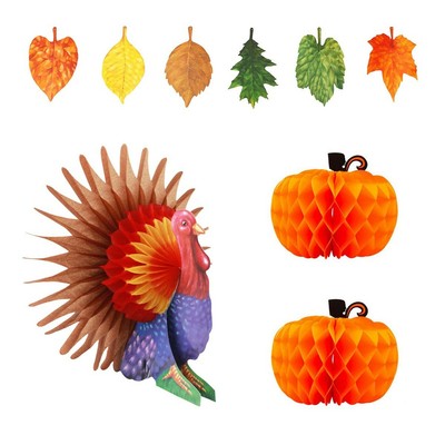 Turkey And Pumpkin Thanksgiving Decorations Honeycomb Turkey