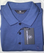 Hart Schaffner Marx Mens New 99 L/S Pullover Pique Polo Shirt L Large NWT Blue