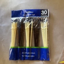 30 Piece Standard Paint Brush Set Polymer Bristles