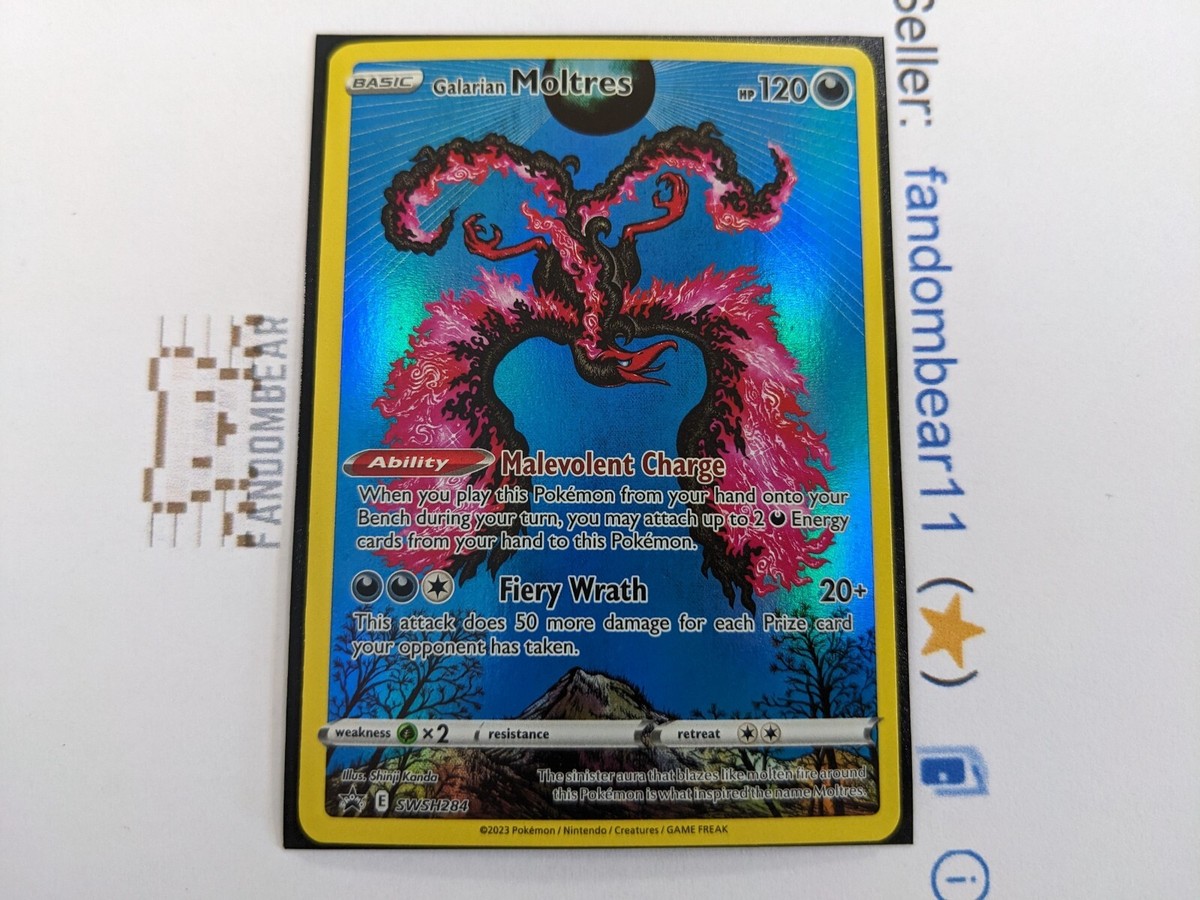 Galarian Moltres FULL ALT ART Black Star Promo card SWSH284 SWSH