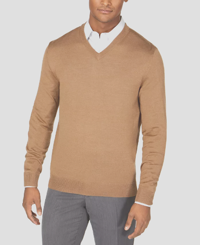 Cotton Bland V-Neck Pullover Sweater 