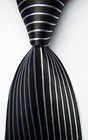 New Classic Striped Black White JACQUARD WOVEN 100% Silk Men's Tie Necktie