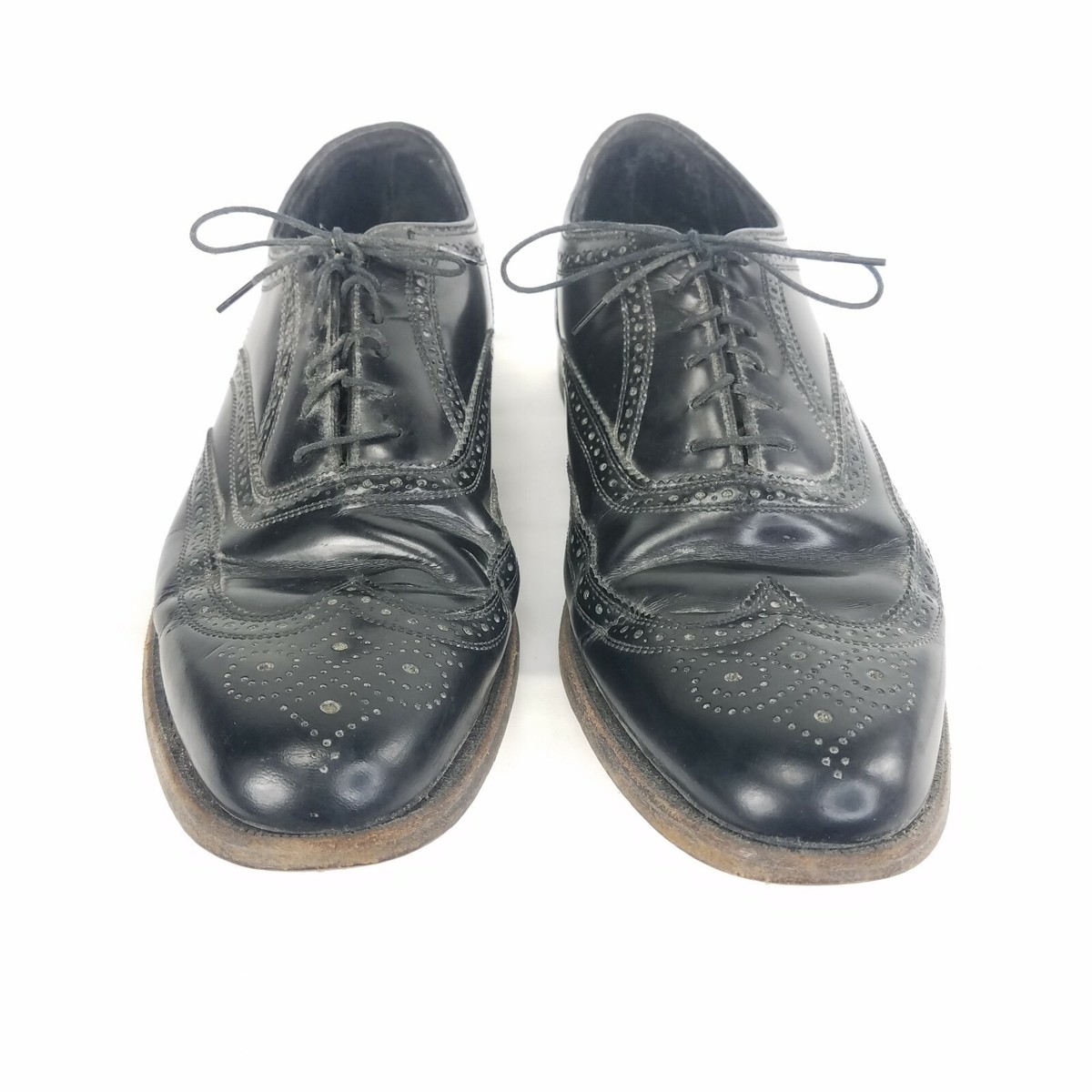 ドラ Florsheim 20330 Wingtip Oxfords Dress Shoes Solid Black Mens