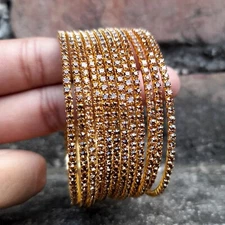 Indian Ethnic Style Metal Base Bangles for Women 12 pcs Jewelry For Women/Girls