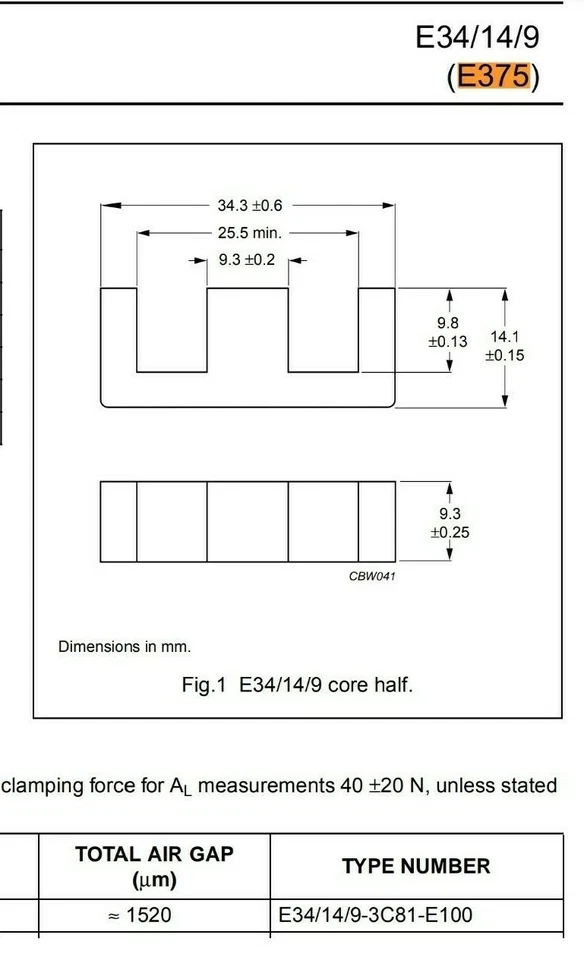 90 pcs E34/14/9 E375 -3C8 Ferroxcube, Ferrite E core 90 pc lot made in USA - Image 2 of 4