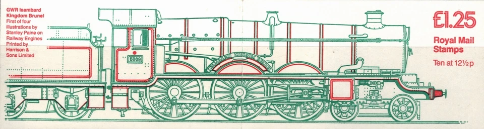 UK 1982 2 BOOKLETS LOCOMOTIVE GWR ISAMBARD KINGDOM BRUNEL 20 STAMPS MNH - Image 2 of 4