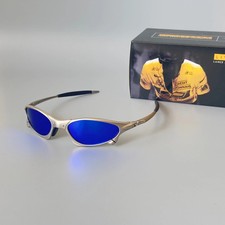 Oakley Penny  Juliet X-Mental Sunglasses Silver Frame/Deep Blue Lens