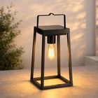 Auraglow Solar & USB Rechargeable Outdoor Lantern LED Garden Table Hanging Lamp