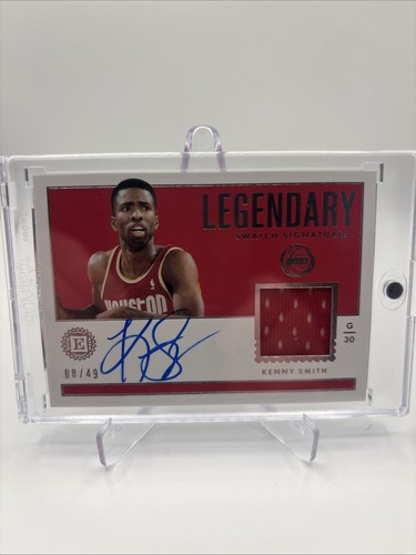 2017-18 Encased Kenny Smith Game Used Jersey Relic Auto 8/49 Rockets basketball