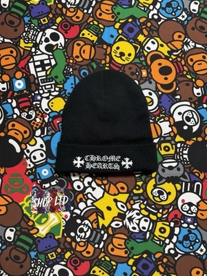 Chrome Hearts Black Script Logo Beanie