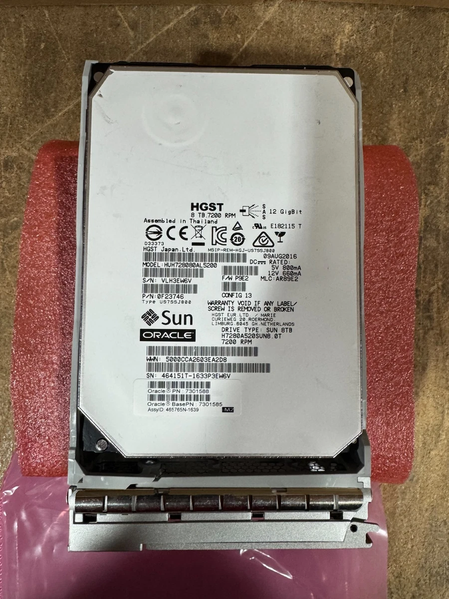 HGST Internal SAS 7200 RPM Rotation Speed 8 TB Storage Capacity