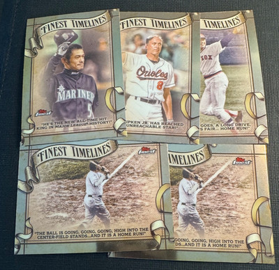 2025 Topps Finest Timelines Inserts FREE SHIP RUTH, RIPKEN, ICHIRO, JACKSON