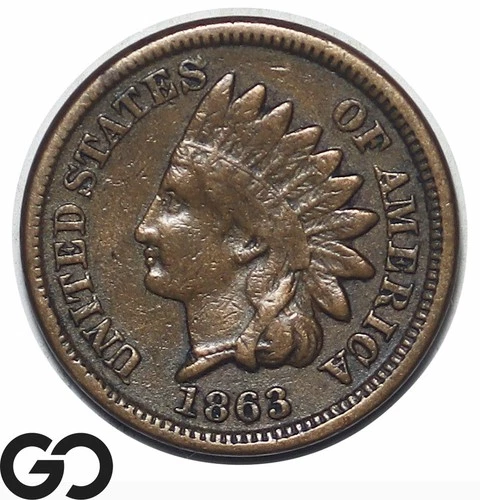 1863 Indian Head Cent Penny