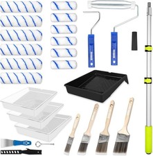 Paint Roller Kit with Extension Pole, 27 Piece Set, 4 Inch and 9 Inch Paint