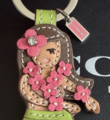小物 COACH HawaiianGirl Flower Keychain Charm NEW COACH HAWAIIAN HULA GIRL MULTICOLOR BAG CHARM/FOB F93159 | eBay