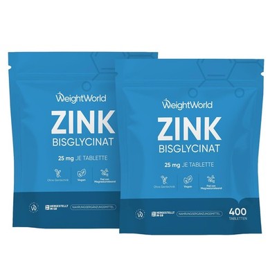 WeightWorld Zinc Bisglycinate 50 mg 400 Tablets