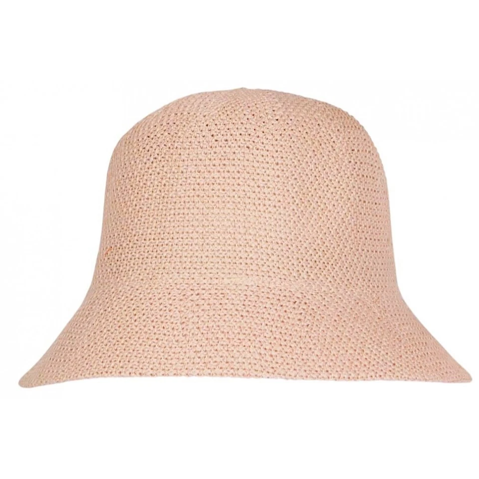 Chapeau Femme Été Rose Forme Cloche en Paille Tendance Coco-Taille unique - Photo 2/3