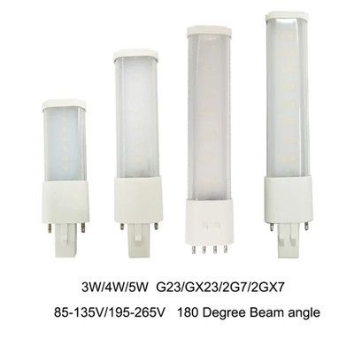 Horizontal Pl 2Pin G23/GX23 4W 5W 7W LED Tube Light Desk Reading Table Lamp Repl
