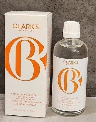 Clark's Botanicals 7 Acid Daily Glow Peel 3.3 Oz/100ml AHA + BHA + PHA  RP $75