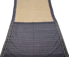 Sushila Vintage Mud Ikat Saree Handwoven Sambalpuri Pure Cotton Sari Fabric