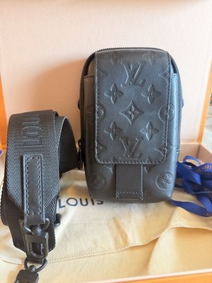 Louis Vuitton Double Phone Pouch NM Schwarz Leder