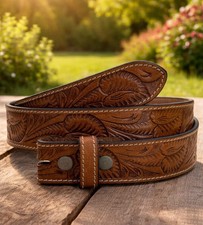Western Genuine Leather Belt Full Grain Handmade Men's Heavy Duty Without Buckle