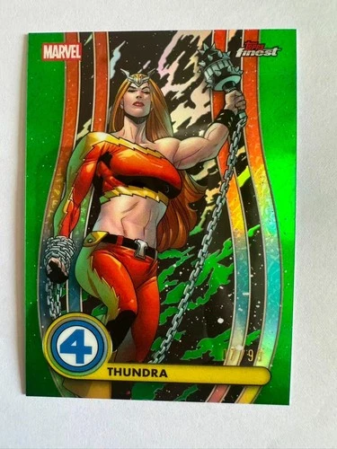 2026 Topps Marvel Finest The Fantastic Four Thundra 045 Green 07/99
