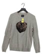 Abercrombie  Fitch Men's Jumper M Grey Wool with Nylon Pullover