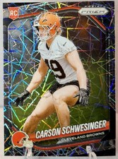2025 Panini Prizm Carson Schwesinger Lazer Prizm RC #384 Cleveland Browns