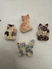 Cat Button Covers Set of 4 Vintage 90's - NEW