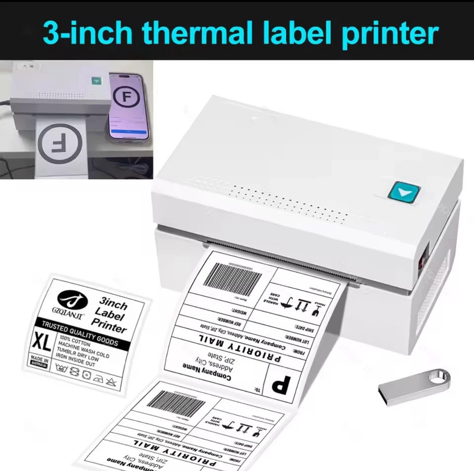 Thermal Shipping Label Printer with Black Postal Scale for UPS USPS FedEx - Image 2 of 4