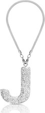 Car Rear View Mirror Ornament Hanging Lucky Crystal Pendant Bling Car White J