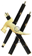 Vintage Designer Wooden Walking Stick with Brass Handle Gift for Men  Women