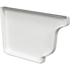 Amerimax 5 In. Galvanized White Left Gutter End Cap 33005 Pack of 50 Amerimax