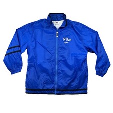 Vintage Nike Windbreaker Youth XL Mens L Embroidered White Tag 90s Full Zip Line