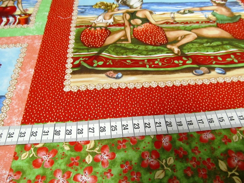 Fruit ladies  Dicke Frauen  Obstfrau Panel  Patchworkstoff  Baumwolle  60x110cm - Bild 4 von 4