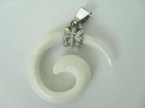 Fake Ohr Piercing Aus Bone - Handgeschnitzte Dehnschnecken Aus Büffelknochen